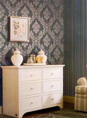 蒂思 卧室客厅 无纺底 深压纹 墙纸 壁纸 如图 0.53*10米