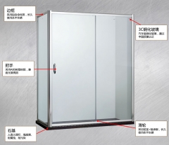 朗斯淋浴房朗斯卫浴定制淋浴房整体钢化玻璃+防爆膜雷蒙E31